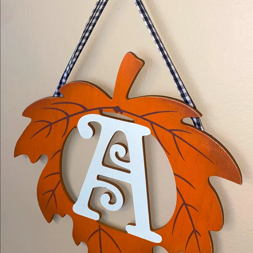 NWOT Fall Leaf Initial “A” Wall Decor Farmhouse - Picture 2 of 3